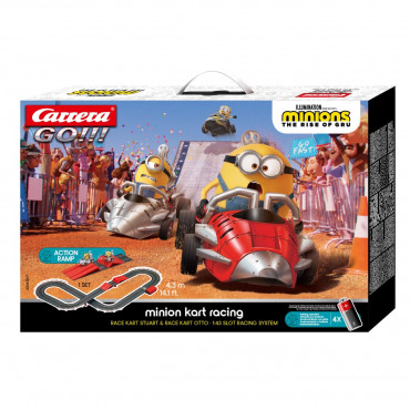 AUTORAMA CARRERA GO CORRIDA DE MINION KART STUART E OTTO 4,3 METROS 1/43 CAR20063507 20063507